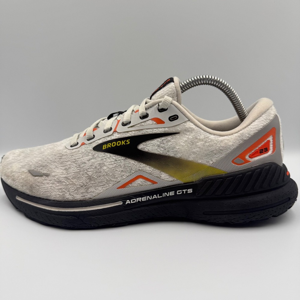 Brooks Adrenaline GTS 23 Grey‎ Orange Men's Size 9 Running Shoes 1103911D017 - Picture 4 of 10